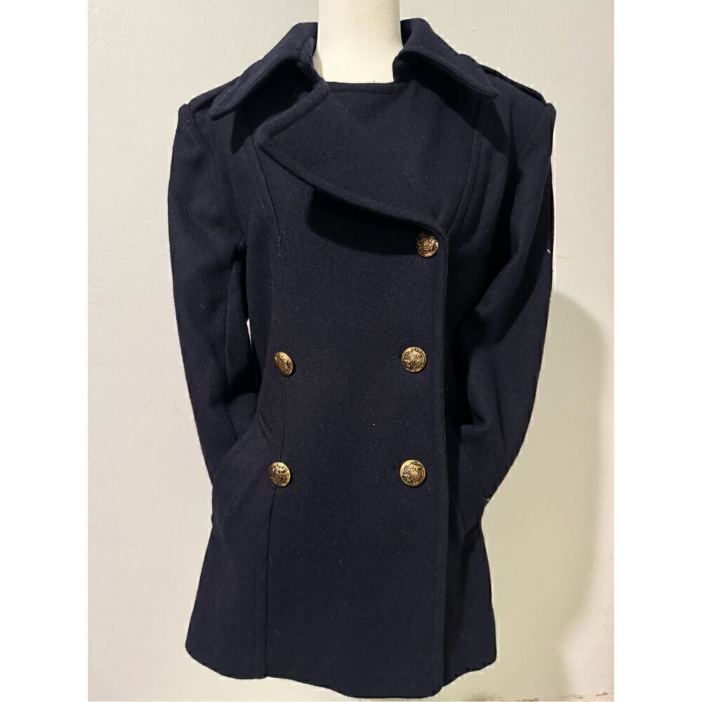 Braetan blue coat wool blend gold buttons 8